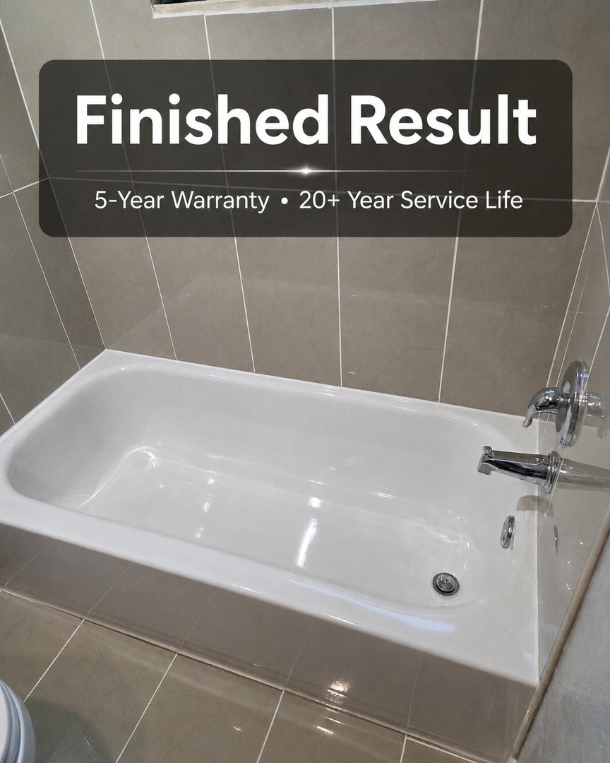 Bathtub after professional refinishing