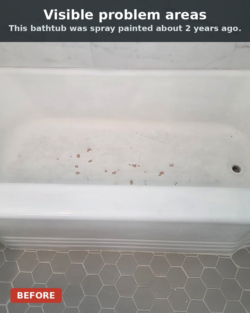 Bathtub before refinishing