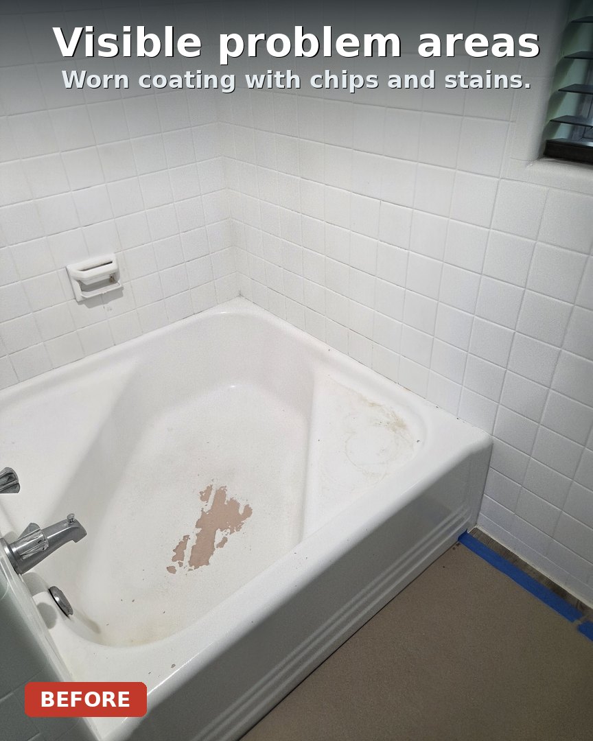 Bathtub before refinishing