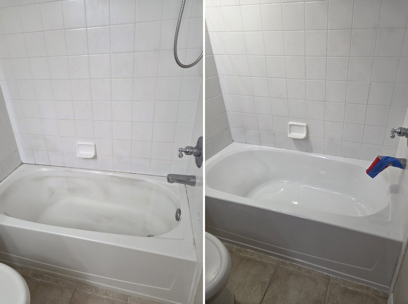 Bathtub refinishing before and after