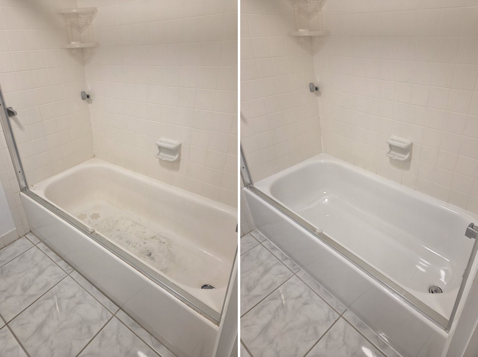 Bathtub refinishing before and after