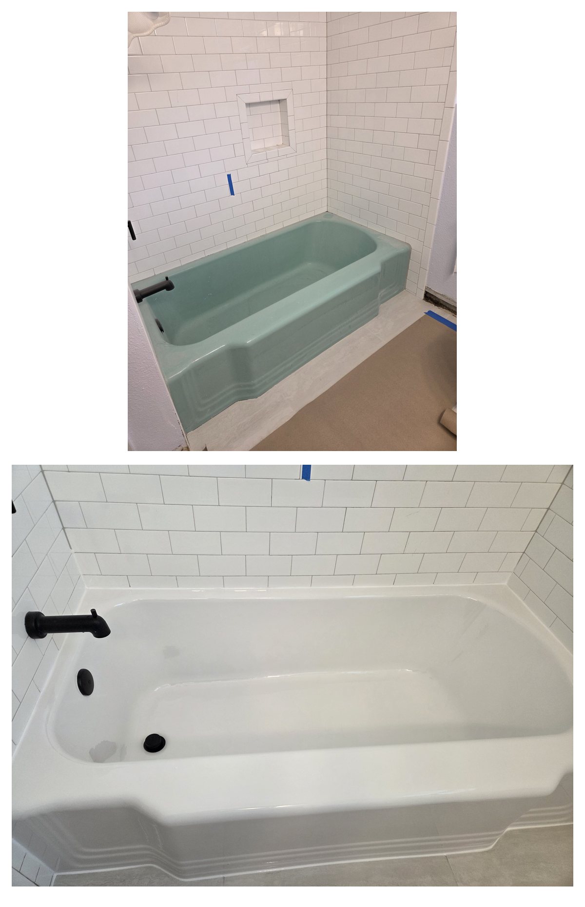 Bathtub refinishing before and after