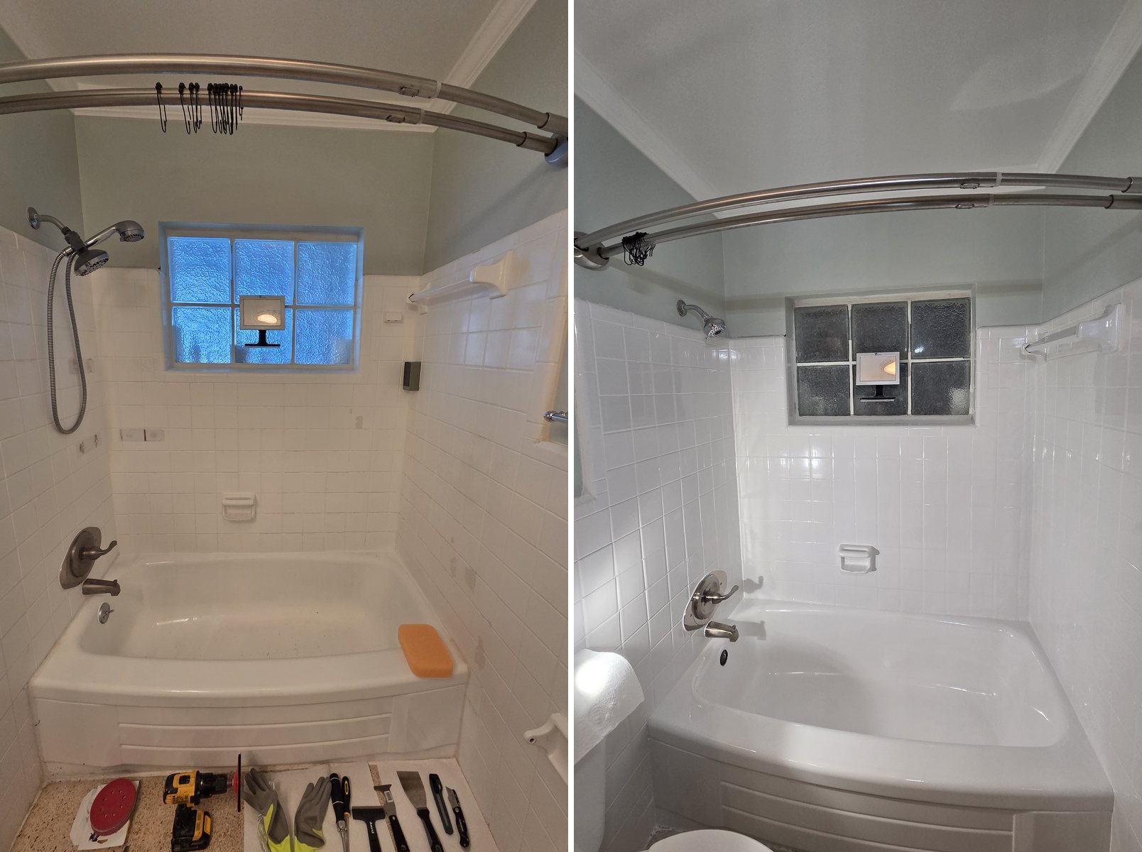 Bathtub refinishing before and after
