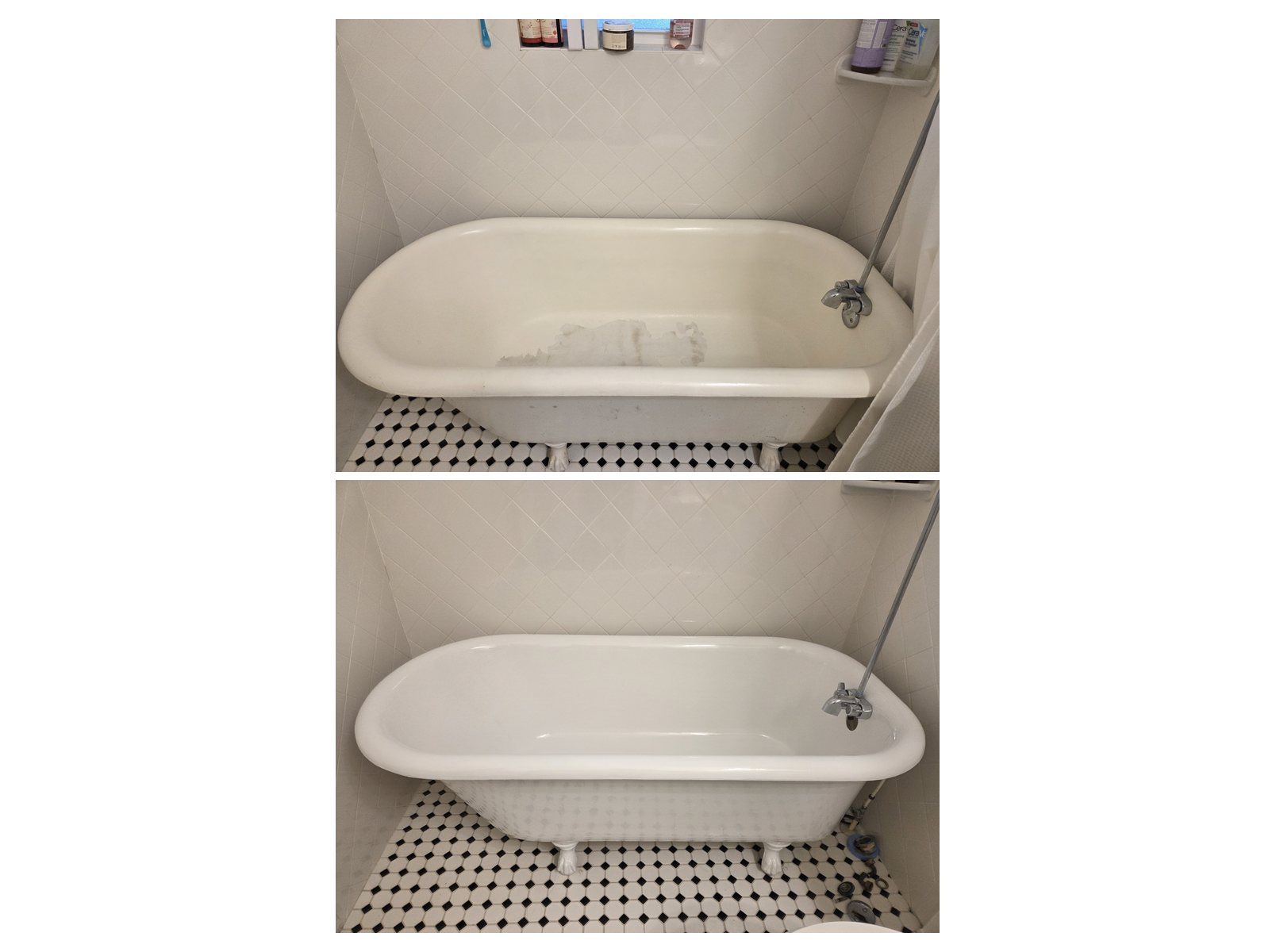 Bathtub refinishing before and after