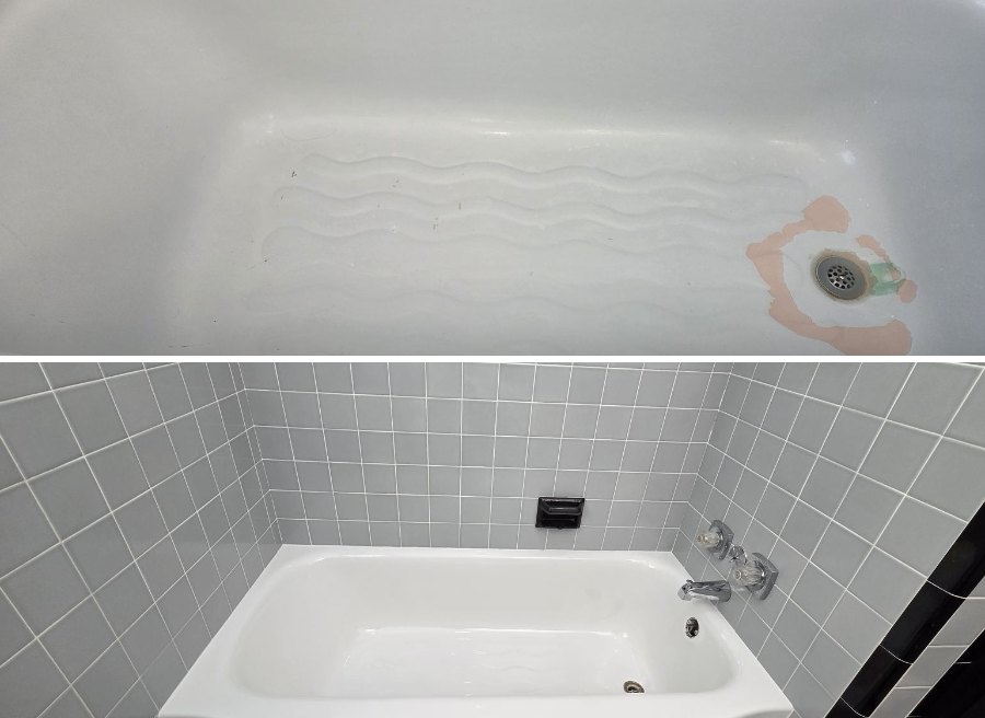 Bathtub refinishing before and after