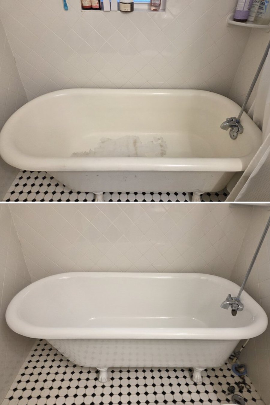 Bathtub refinishing before and after