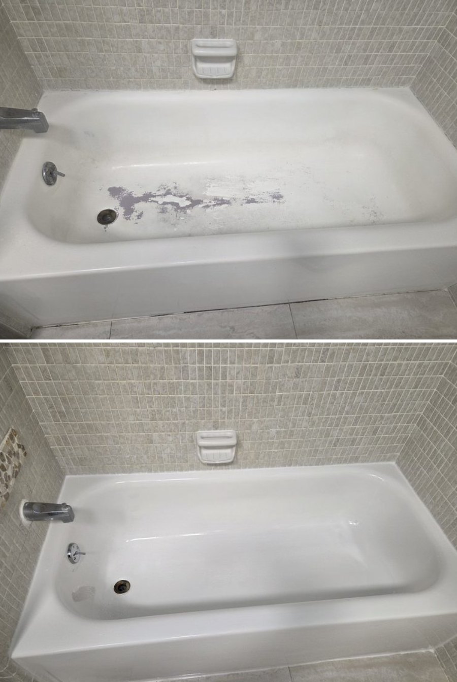 Bathtub refinishing before and after