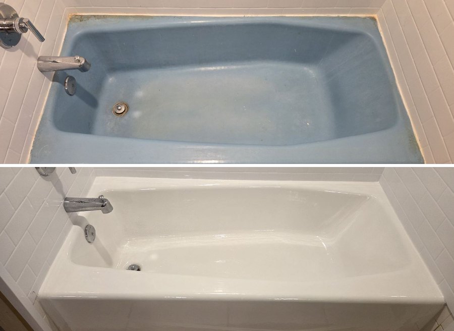 Bathtub refinishing before and after